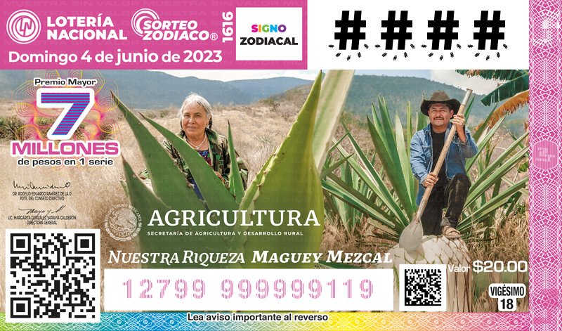 El billete de la Lotería Nacional celebra la riqueza natural, histórica y gastronómica del mezcal de Oaxaca